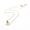 Ion Plating(IP) 304 Stainless Steel with Rhinestone Pendant Necklace NJEW-K252-08G-1