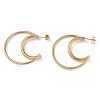 PVD Vacuum Plating 201 Stainless Steel Moon Stud Earrings EJEW-I309-45G-1