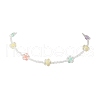 5Pcs 5 Colors Acrylic & Glass Seed Beaded Flower Necklaces for Women NJEW-JN05291-3