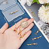 Beebeecraft 10Pcs Brass with Cubic Zirconia Fold Over Clasps ZIRC-BBC0002-67G-3