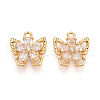 Brass Micro Pave Cubic Zirconia Charms KK-N262-111B-G-1