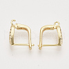 Brass Micro Pave Cubic Zirconia Hoop Earring Findings with Latch Back Closure KK-T048-028G-NF-2