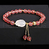 Natural Strawberry Quartz Round Beads Stretch Bracelets WGE6CC2-06-1