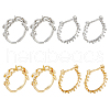 SUPERFINDINGS 8Pcs 4 Style Rack Plating Brass Open Cuff Ring Settings KK-FH0006-84-1