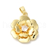 Rack Plating Brass Micro Pave Clear Cubic Zirconia Pendants KK-U022-04G-1