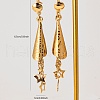 Elegant Brass Star Tassel Hoop Earrings XN7680-1-3