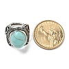 Synthetic Turquoise Adjustable Rings RJEW-I108-02AS-10-5