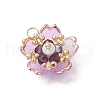 Handmade Glass Seed Beaded Sakura Pendants PALLOY-MZ00763-01-3