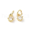 Brass Micro Pave Cubic Zirconia Charms KK-C104-07G-1