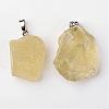 Natural Lemon Quartz Pendants G-G884-A05-1