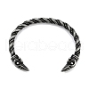 Viking 304 Stainless Steel Twisted Eagle Open Cuff Bangles for Men BJEW-U001-02AS-1