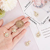 Beebeecraft 6Pcs Brass Micro Pave Clear Cubic Zirconia Pendants ZIRC-BBC0001-73-3
