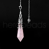 Natural Rose Quartz Dowsing Pendulum Big Pendants PW-WGF0B2B-06-1