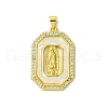 Real 18K Gold Plated Brass Micro Pave Cubic Zirconia Pendants KK-H472-14G-13-1