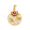 Brass Micro Pave Cubic Zirconia Pendants KK-U068-08G-02-1