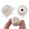 Unfinished Natural Wood Beads X-WOOD-S651-A25mm-LF-3