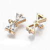 Brass Micro Pave Cubic Zirconia Charms KK-S359-011A-RS-2
