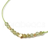 Natural Round Peridot Beads Braided Bead Bracelets for Women BJEW-JB11655-09-3