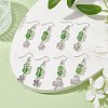 4 Pairs 4 Styles Alloy Clover Dangle Earrings EJEW-JE05539-S-4