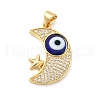 Rack Plating Brass Micro Pave Clear Cubic Zirconia Pendants LAMP-A153-01G-07-1
