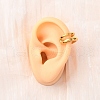 Two-layer  C-Shaped 304 Stainless Steel Two Tone Cuff Earrings EJEW-A131-04E-G-3