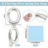Beebeecraft 2Pcs Sterling Silver Spring Gate Rings STER-BBC0007-77-2