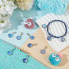 4Pcs Blue Flower Pattern Glass Pendant Stitch Markers HJEW-BC00004-5