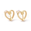 Brass Heart with Arrow Stud Earrings for Valentine's Day KK-A166-06G-1