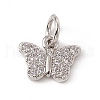 Brass Micro Pave Clear Cubic Zirconia Butterfly Charms ZIRC-F132-43P-1