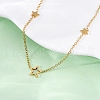 304 Stainless Steel Star Link Chain Necklaces NJEW-R026-13G-3