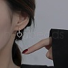 S925 Sterling Silver Hollow Heart Hoop Earrings FJ4331-2-8