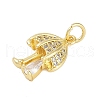 Rack Plating Brass Micro Pave Cubic Zirconia Pendants KK-R166-02G-07-2