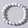 Synthetic Howlite Beads Stretch Bracelets for Men MD7707-1-1