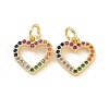 Brass Micro Pave Colorful Cubic Zirconia Charms KK-E068-VF134-2