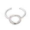Brass Open Cuff Ring Components KK-U074-08P-2