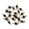 Natural Black Agate Connector Charms FIND-C046-08G-1