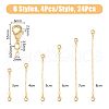 GOMAKERER 24Pcs 6 Style Brass Cable Chain Extender KK-GO0001-56-2