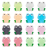DICOSMETIC 16Pcs 8 Colors Frog Luminous Food Grade Eco-Friendly Silicone Beads SIL-DC0001-21-1