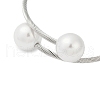 Plastic Imitation Pearl Round Beaded Cuff Bangle BJEW-P310-07P-2