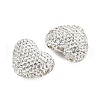Heart Shaped Polymer Clay Rhinestone Beads CLAY-NH0002-02B-2