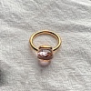 Square 304 Stainless Steel with Glass Finger Rings FS-WG8AAFA-38-1