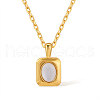 Brass Pave Natural Shell Pendant Necklaces for Women FS-WG5BA91-07-2