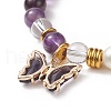 Natural Gemstone Round Beads Beaded Bracelets BJEW-JB09052-6
