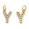 Brass Micro Pave Grade AAA Cubic Zirconia Charms ZIRC-P067-11G-Y-NR-2
