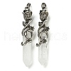 Natural Quartz Crystal Faceted Double Termimal Pointed Big Pendants G-P547-03AS-03-1
