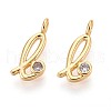 Brass Micro Pave Cubic Zirconia Charms KK-N263-97G-L-1