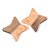 Transparent Resin & Walnut Wood Pendants RESI-S389-011A-B04-2