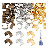   120Pcs 3 Colors Brass Folding Crimp Ends FIND-PH0020-81-7