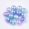 Rainbow ABS Plastic Imitation Pearl Beads OACR-Q174-4mm-02-1