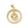 Brass Micro Pave Cubic Zirconia Pendants KK-C009-03G-02-2